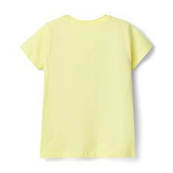 Babyhug Cotton Knit Half Sleeves T-Shirt with Butterfly Print - Lemon