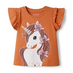 Babyhug Cotton Knit Half Sleeves T-Shirt With Unicorn Print - Multicolor