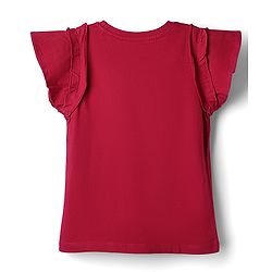 Babyhug Cotton Knit Half Sleeves T-Shirt With Butterfly & Text Print - Multicolor