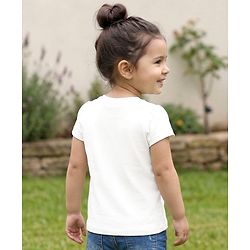 Babyhug Cotton Knit Cotton Knit Half Sleeves T-Shirt with Tropical Theme Print & Crochet - White