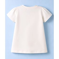 Babyhug Cotton Knit Cotton Knit Half Sleeves T-Shirt with Tropical Theme Print & Crochet - White
