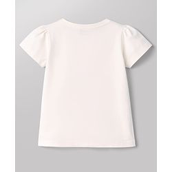 Babyhug Cotton Knit Cotton Knit Half Sleeves T-Shirt with Tropical Theme Print & Crochet - White