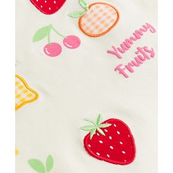 Babyhug Cotton Knit Half Sleeves T-Shirt With Fruit Print & Embroidery - Multicolor