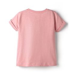 Babyhug Cotton Knit T-Shirt with Georgette Flower Detailing Multi Color 18-24 Months