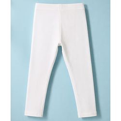 Babyhug Lycra Knit Full Length Solid Leggings - White