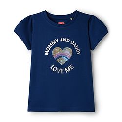 Babyhug Cotton Knit T-Shirt Half Sleeves Sequins Detailing Multi Color 6-9 Months