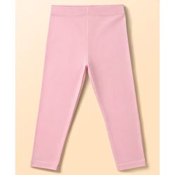 Babyhug Lycra Knit Full Length Solid Leggings - Pink