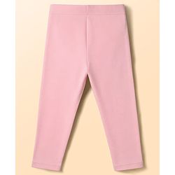 Babyhug Lycra Knit Full Length Solid Leggings - Pink