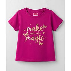 Babyhug Cotton Knit T-Shirt Half Sleeves Round Neck Foil Detailing Multi Color 6-9 Months