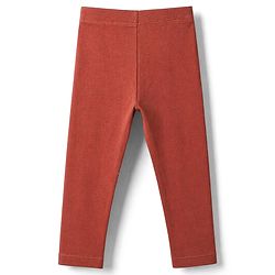 Babyhug Lycra Knit Full Length Solid Leggings - Rust Orange