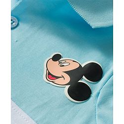 Babyhug Disney Single Jersey Knit Half Sleeves Polo T-Shirt with Mickey Mouse Graphics - Multicolor