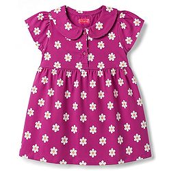 Babyhug 100% Cotton Knit Half Sleeves Floral Printed Frock With Bloomer - Purple