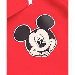 Babyhug Disney 100% Cotton Knit Half Sleeves Polo T-Shirts With Mickey Mouse & Friends Graphic Pack Of 2 - Red & Navy Blue