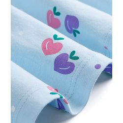 Babyhug Cotton Knit Frocks with Bloomer/Short Half Sleeves Round Neck All Over Prints Blue 0-0 Months