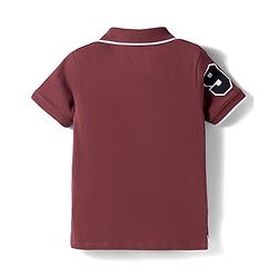 Babyhug Disney Single Jersey Knit Half Sleeves Polo T-Shirt With Lion King Graphics - Brown