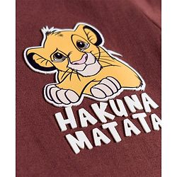 Babyhug Disney Single Jersey Knit Half Sleeves Polo T-Shirt With Lion King Graphics - Brown