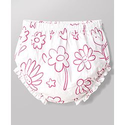 Babyhug 100% Cotton Woven Frocks with Bloomer Half Sleeves Round NeckFloral Prints Pink 6-9 Months
