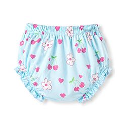 Babyhug 100% Cotton Knit Frocks with Bloomer Half Sleeves Round Neck Floral Prints Blue New Born