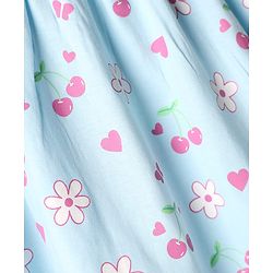 Babyhug 100% Cotton Knit Frocks with Bloomer Half Sleeves Round Neck Floral Prints Blue New Born