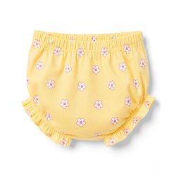 Babyhug 100% Cotton Single Jersey Knit Half Sleeves Frock With Floral Print - Yellow