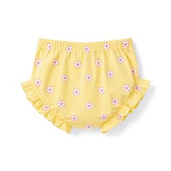 Babyhug 100% Cotton Single Jersey Knit Half Sleeves Frock With Floral Print - Yellow