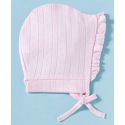 Babyhug 100% Cotton Interlock Knit Cap With Floral Print Pack of 2 Multicolor - Diameter 9 cm