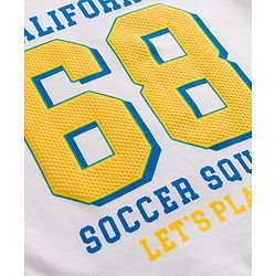 Babyhug Single Jersey Knit Half Sleeves T-Shirt & Shorts Set With Text Print - White & Blue