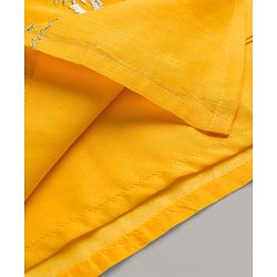 Babyhug Chanderi Woven Full Sleeves Kurta Pajama Set with Embroidery - Yellow