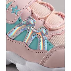 Cute Walk by Babyhug Velcro Closure Foil Printed Sneaker Shoes - Pink