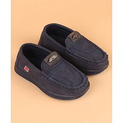 Cute Walk by Babyhug Slip On Solid Loafers - Navy Blue