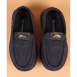 Cute Walk by Babyhug Slip On Solid Loafers - Navy Blue