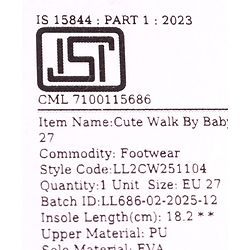 Cute Walk by Babyhug Velcro Closure Sneaker with Star Applique - Pink