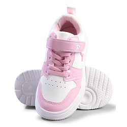 Cute Walk by Babyhug Velcro Closure Sneaker with Star Applique - Pink