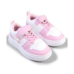 Cute Walk by Babyhug Velcro Closure Sneaker with Star Applique - Pink