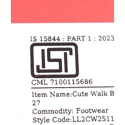 Cute Walk by Babyhug Velcro Closure Sneaker with Star Applique - Pink