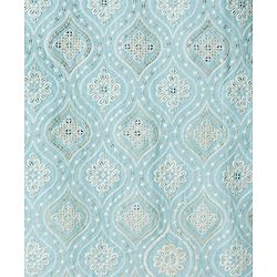 Babyhug Cotton Blend Woven Full Sleeves Floral Embroidered & Sequinned Kurta & Pyjama Set - Light Blue