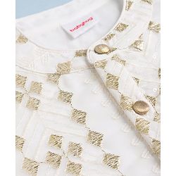 Babyhug Cotton Woven Full Sleeves Embroidered Kurta Pyjama Set - Offwhite