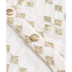 Babyhug Cotton Woven Full Sleeves Embroidered Kurta Pyjama Set - Offwhite
