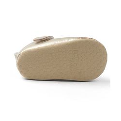 Cute Walk by Babyhug Velcro Closure Booties with Crown Applique - Golden