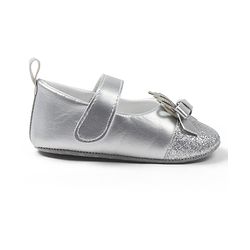 Cute Walk by Babyhug Velcro Closure Booties with Crown Applique - Golden