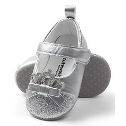 Cute Walk by Babyhug Velcro Closure Booties with Crown Applique - Golden