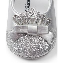 Cute Walk by Babyhug Velcro Closure Booties with Crown Applique - Golden