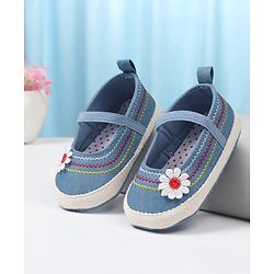 Cute Walk by Babyhug Slip On Booties with Floral Applique - Pink
