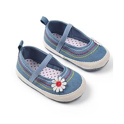 Cute Walk by Babyhug Slip On Booties with Floral Applique - Pink