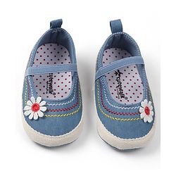 Cute Walk by Babyhug Slip On Booties with Floral Applique - Pink
