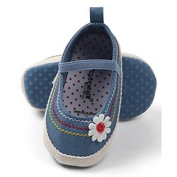 Cute Walk by Babyhug Slip On Booties with Floral Applique - Pink