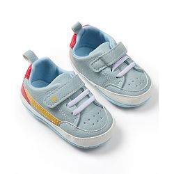 Cute Walk by Babyhug Velcro Closure Solid Booties - Blue