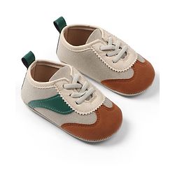 Cute Walk by Babyhug Lace Up Solid Booties - Brown
