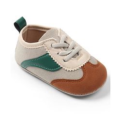 Cute Walk by Babyhug Lace Up Solid Booties - Brown