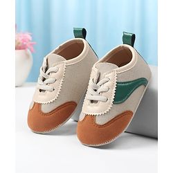 Cute Walk by Babyhug Lace Up Solid Booties - Brown